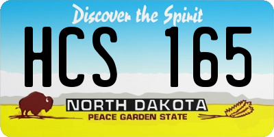 ND license plate HCS165