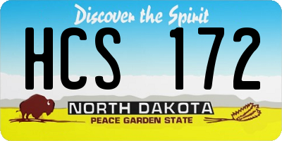 ND license plate HCS172