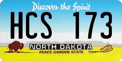 ND license plate HCS173