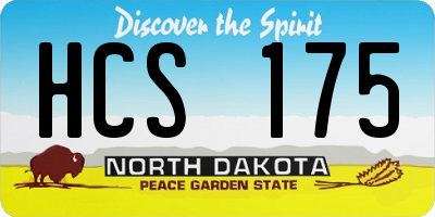 ND license plate HCS175