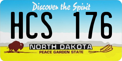 ND license plate HCS176