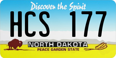 ND license plate HCS177