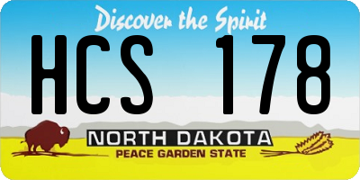 ND license plate HCS178