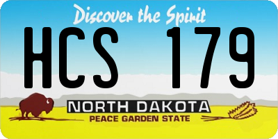 ND license plate HCS179