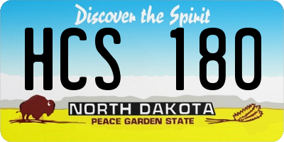 ND license plate HCS180
