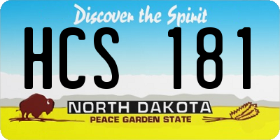 ND license plate HCS181