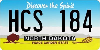 ND license plate HCS184