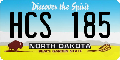 ND license plate HCS185