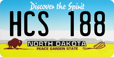 ND license plate HCS188