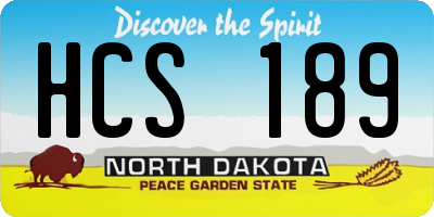ND license plate HCS189