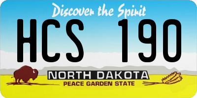 ND license plate HCS190