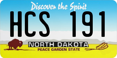 ND license plate HCS191