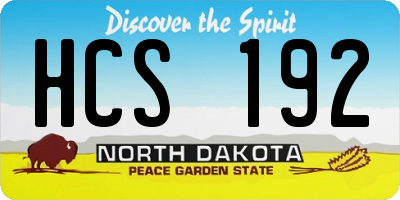 ND license plate HCS192