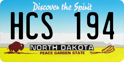 ND license plate HCS194