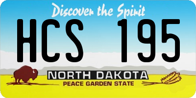 ND license plate HCS195