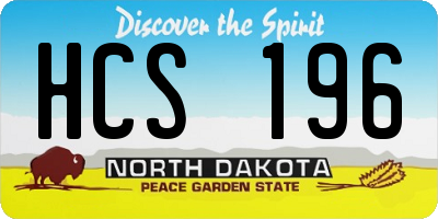 ND license plate HCS196