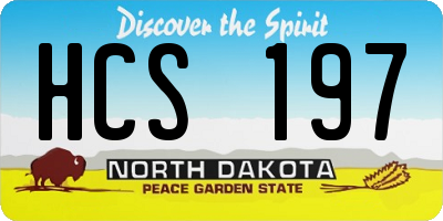 ND license plate HCS197