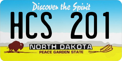 ND license plate HCS201