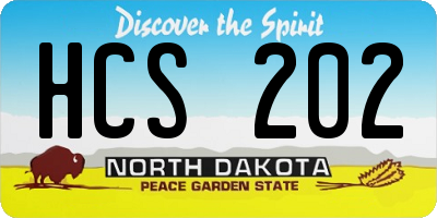 ND license plate HCS202