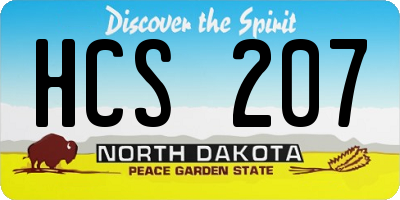 ND license plate HCS207