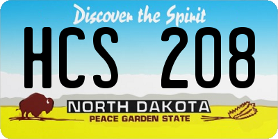 ND license plate HCS208