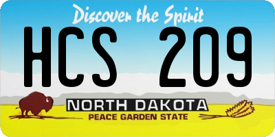 ND license plate HCS209