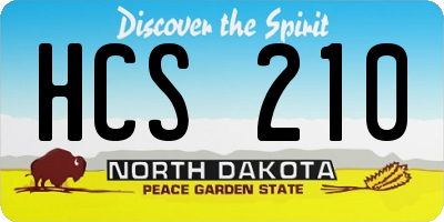 ND license plate HCS210