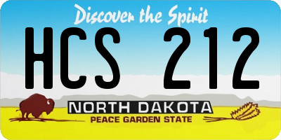 ND license plate HCS212