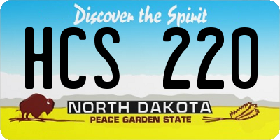 ND license plate HCS220