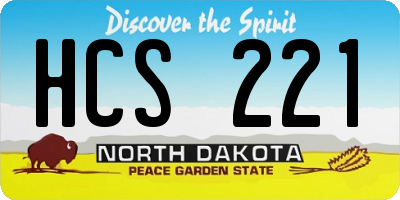 ND license plate HCS221