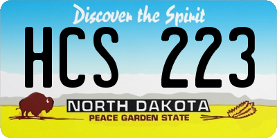 ND license plate HCS223