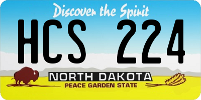ND license plate HCS224