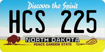 ND license plate HCS225