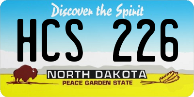 ND license plate HCS226