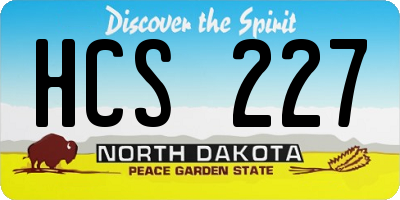 ND license plate HCS227