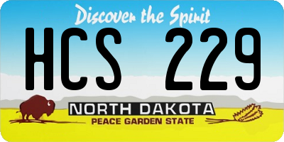 ND license plate HCS229