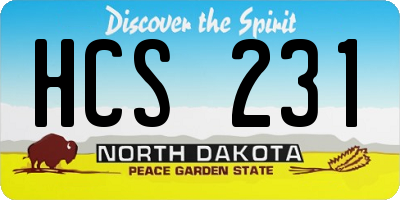 ND license plate HCS231