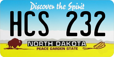 ND license plate HCS232