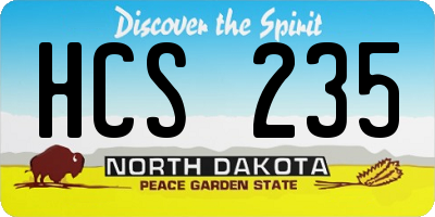 ND license plate HCS235