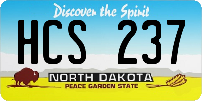 ND license plate HCS237