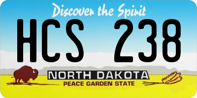ND license plate HCS238