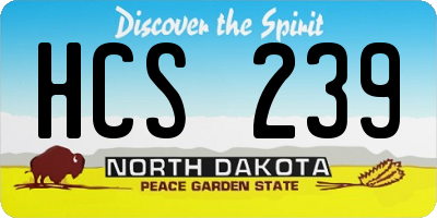 ND license plate HCS239