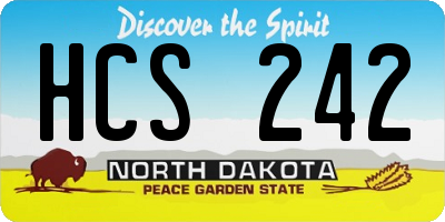 ND license plate HCS242