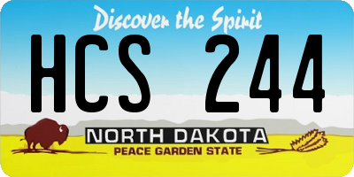 ND license plate HCS244