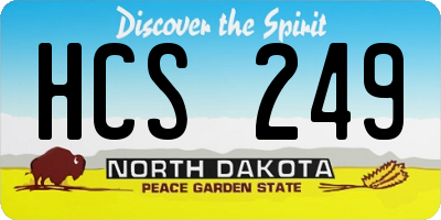ND license plate HCS249
