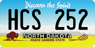 ND license plate HCS252