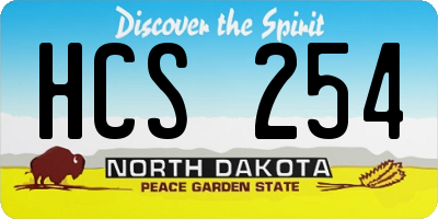 ND license plate HCS254