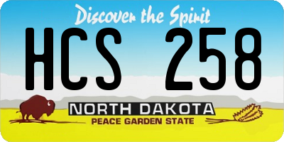 ND license plate HCS258
