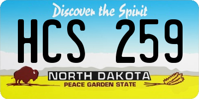ND license plate HCS259