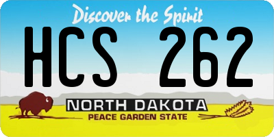 ND license plate HCS262